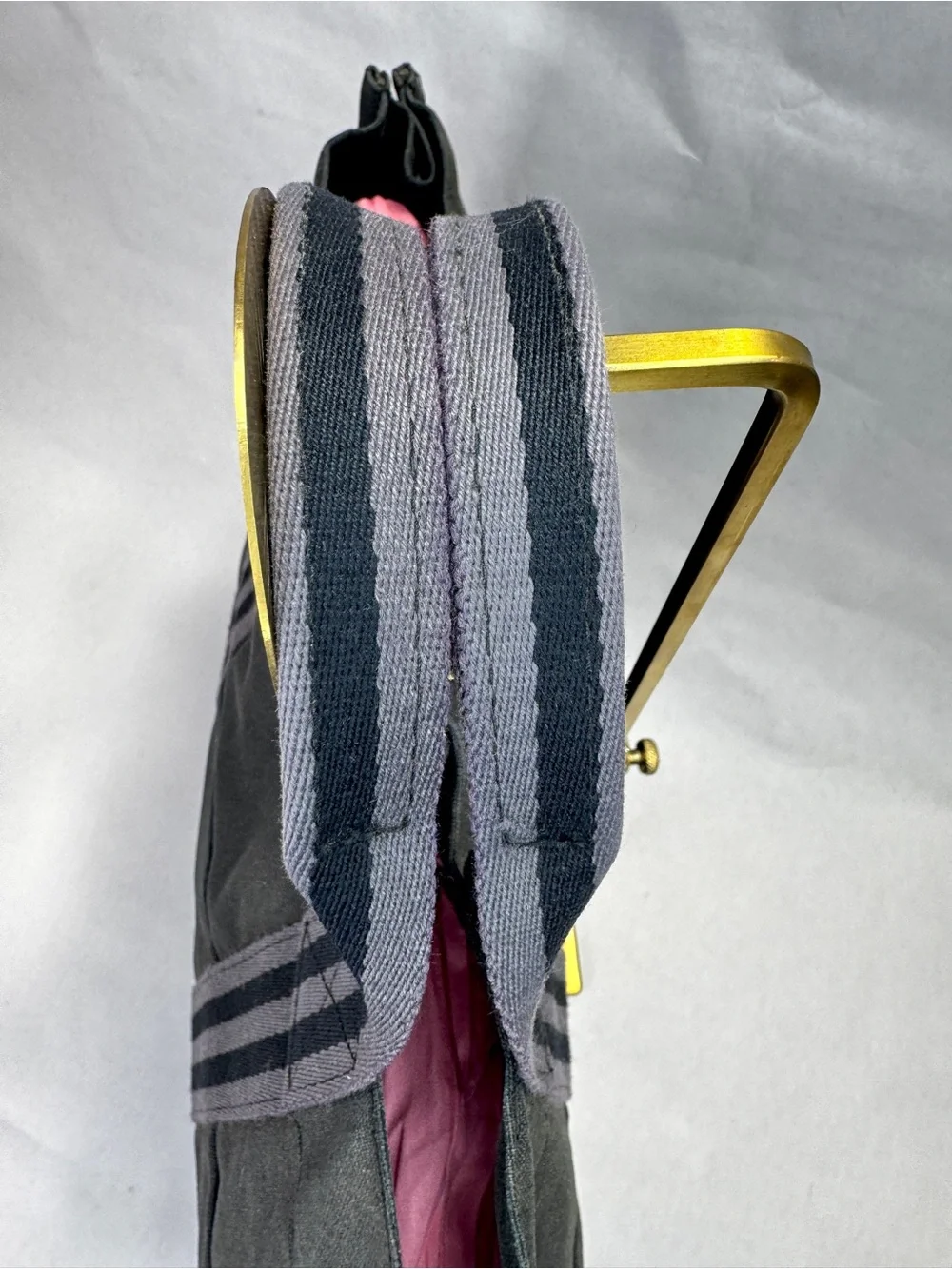 Hermès Fourre Tout MM Black Canvas Tote Gray Stripe